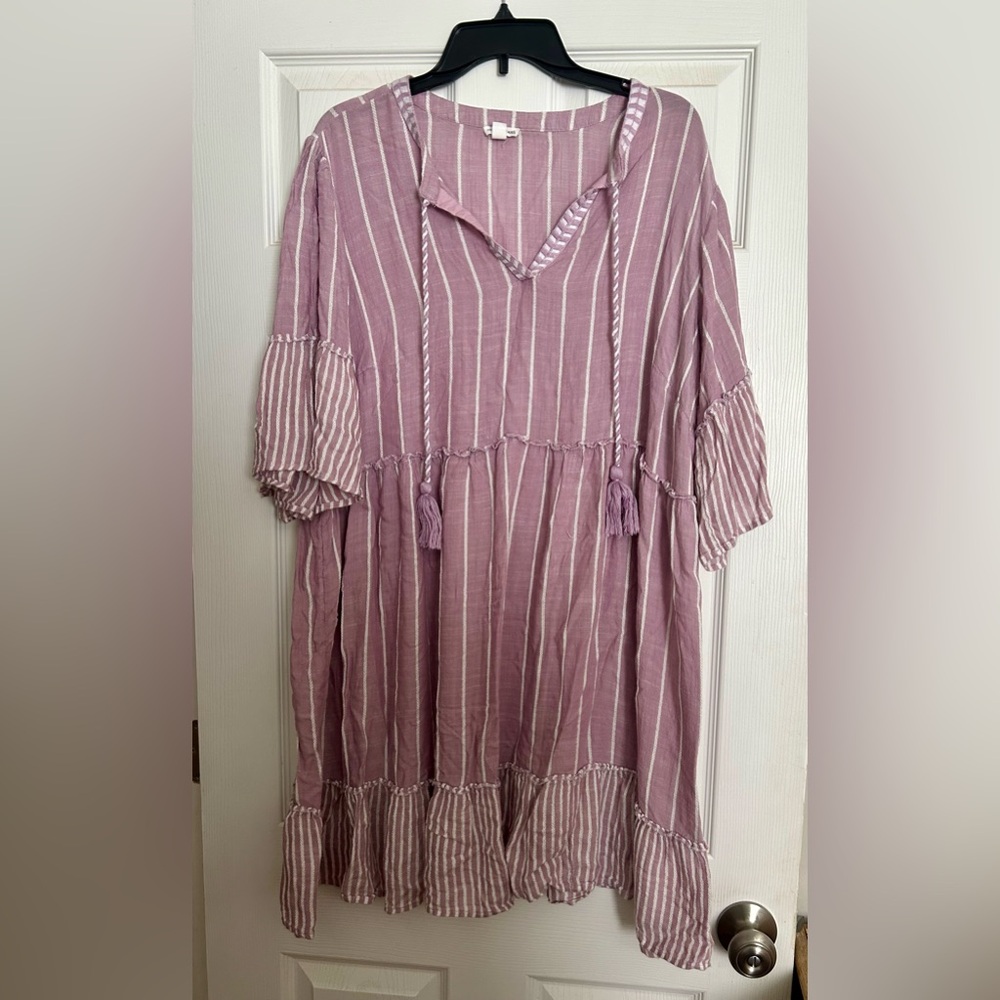 Tribal Jeans Lilac Tassel Peplum Tassel Dress Women’s 2x